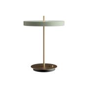 UMAGE LED-bordslampa Asteria Table, USB, ljusgrön/mässing