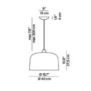 Luceplan Zile pendellampa duvgrå matt, Ø 40cm