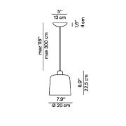 Luceplan Zile pendellampa svart matt, Ø 20 cm