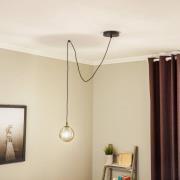 EMIBIG LIGHTING Pendellampa Glassy, decentral, svart, grafit, glas, 14...
