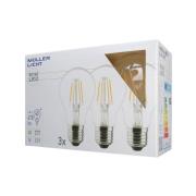 Müller-Licht LED-lampa E27 4 W 2 700 K filament 3-pack 470 lm