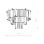 Nowodvorski Lighting Cristal taklampa, transparent/svart, Ø 56cm