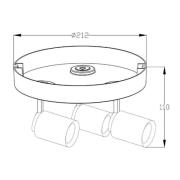 Deko-Light Taklampa Librae Round III, 3 lampor, vit