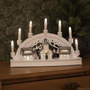 Konstsmide Christmas LED-adventsstake Hus, 7 lampor, vit