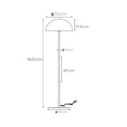 Lucide Golvlampa Siemon av stål, Ø 35 cm, blå