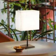 FH Lighting Lela bordslampa, vit/svart, 30 cm, linnetextil
