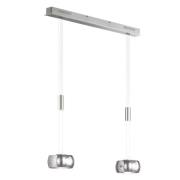 FISCHER & HONSEL LED-hänglampa Colette, 2 lampor krom/nickel