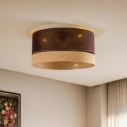 Euluna Levo taklampa, Ø60 cm, jute/mörkbrun