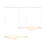 Zambelis LED-hänglampa 22235, längd 105 cm, guld/vit/opal