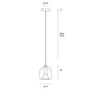 miloox by Sforzin Hänglampa X-Ray, 1 lampa, glas Ø 17 cm koppar