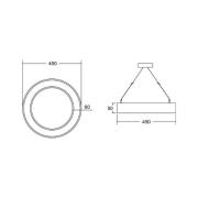 BRUMBERG Biro Circle Ring5 direkt 45 cm, CA, CCT, svart