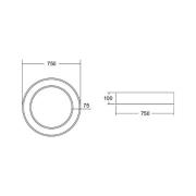 BRUMBERG Biro Circle Ring Tak 75 cm 50W tänd/släck svart 840