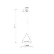 TK Lighting Cono pendellampa, vit, Ø 25 cm, stål, enkel belysning