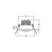 BRUMBERG LED infälld spotlight Berrie-R, 3000K, on/off, nickel