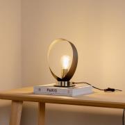 Euluna bordslampa Petla, svart/guld, metall, Ø 19 cm