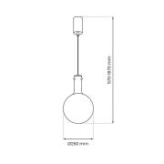 Eko-Light Toronto pendellampa, globe i kromtransparent glas, Ø 25 cm