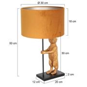 Steinhauer Animaux 8228ZW bordslampa, metall, sammet, guld, svart