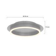 Steinhauer Ringlux taklampa LED, stålfärgad, Ø 32 cm, metall