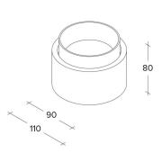 TECNICO by Sforzin Syme taklampa, vit, rund, Ø 11 cm, gips, GX53