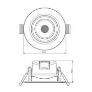 Deko-Light Takinbyggnadslampa SMD-68-230V, 2.700K, Ø8,5cm, svart