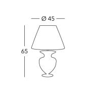 Kolarz Anfora bordslampa, guldfärgad, höjd 65 cm, glas/väv