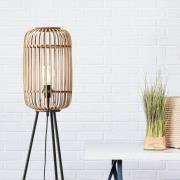 Brilliant Woodrow golvlampa, höjd 130 cm, ljust trä, bambu/metall