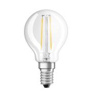 OSRAM LED-dropplampa E14 1,5W827 klar