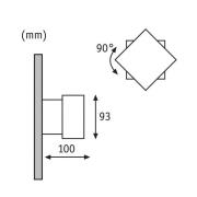 Paulmann Cybo LED utomhusvägglampa, 2.700 K, 10x10 cm, vit