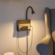 Paulmann Halina USB LED-vägglampa, flexibel arm svart