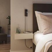 Paulmann Hulda USB LED-väggspot, dimbar, svart, strömbrytare