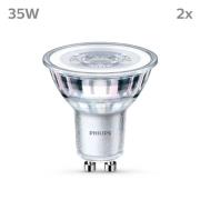 Philips LED-lampa GU10 3,5W 255lm 827 klar 36° 2st