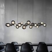 LED-hänglampa PURE E-Popup, platina, glas, CCT, 18-flg.