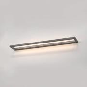 PURE LED-vägglampa Puro, grå Bredd 100 cm Aluminium dimmer