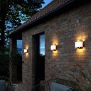 Nordlux LED-utomhusvägglampa Piola, plast, sensor