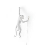 SELETTI LED-dekorerad vägglampa Monkey Lamp, vit, vänster