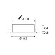 SLV Infälld taklampa New Tria, aluminium, aluminium, Ø 8,2 cm