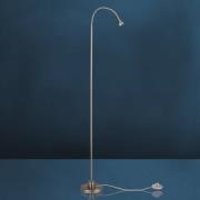 Busch LED-golvlampa Mini, flexibel arm, nickel, 3 000K