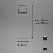 Briloner Kiki LED-bordslampa, svart, IP44, 3.000K