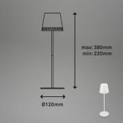 Briloner Kiki LED-bordslampa med uppladdningsbart batteri 3.000K, vit