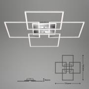 Briloner Frame S LED-taklampa, 72,4x72,4 cm, aluminium