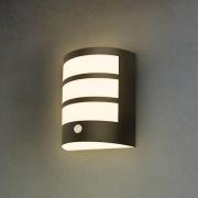 Briloner LED-utomhusvägglampa 3795015, svart, sensor, IP44