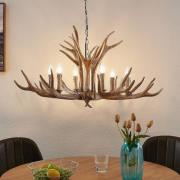 Lindby hänglampa Tejask, Ø 102 cm, 6 lampor, horn, E14