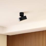 Lindby LED-spotlight Nivoria, Ø 14 cm, svart, vridbar