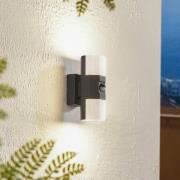 Lindby LED-utomhusvägglampa Alaric, aluminium, antracit, sensor