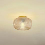 Lindby taklampa Hildur, Ø 25 cm, bärnsten, glas