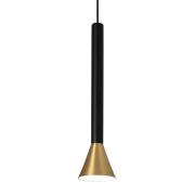 FARO BARCELONA Cylindrisk LED-pendellampa Danka i guldsatin