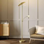 Lucande LED-golvlampa Anniki, mässing, justerbar, dimbar