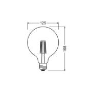 OSRAM LED-filamentlampa Globe G125 E27 7,2W Filament 4 000K