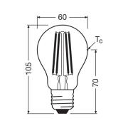 OSRAM traditionell glödlampa E27 2,2W glödtråd 4 000K 470lm 2-pack