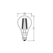 OSRAM LED-filamentlampa droppe E14 1,2W glödtråd 2700K 255lm